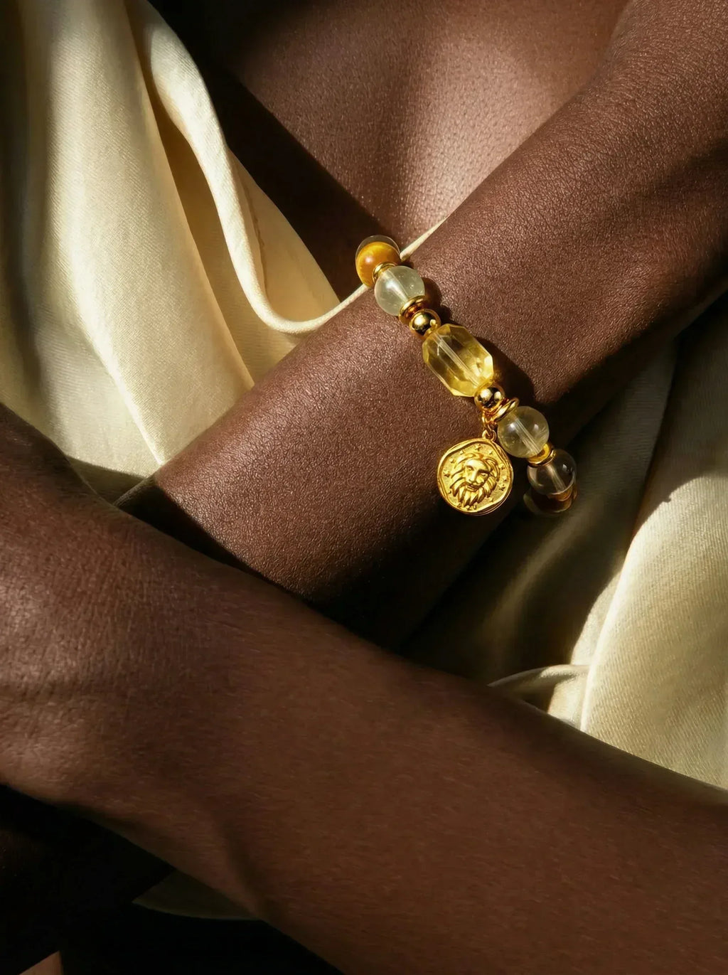 Stella Whisper · Leo Zodiac Crystal Bracelet | Citrine, Tiger's Eye & Amber