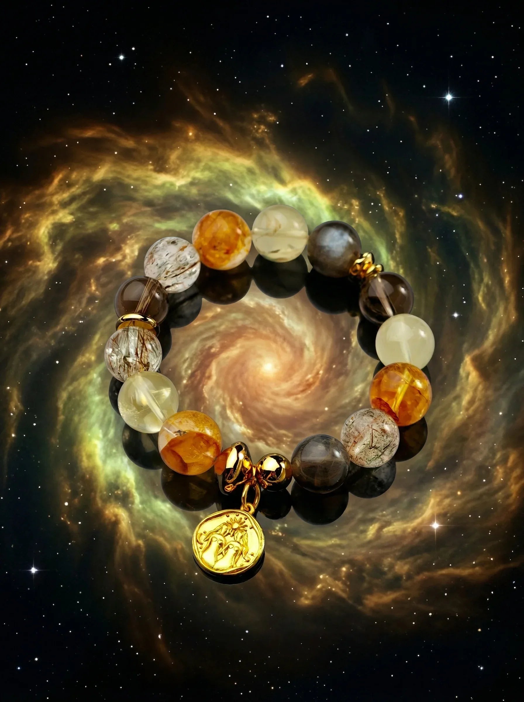 Stella Whisper · Gemini Zodiac Crystal Bracelet | Citrine, Smoky Quartz & Labradorite