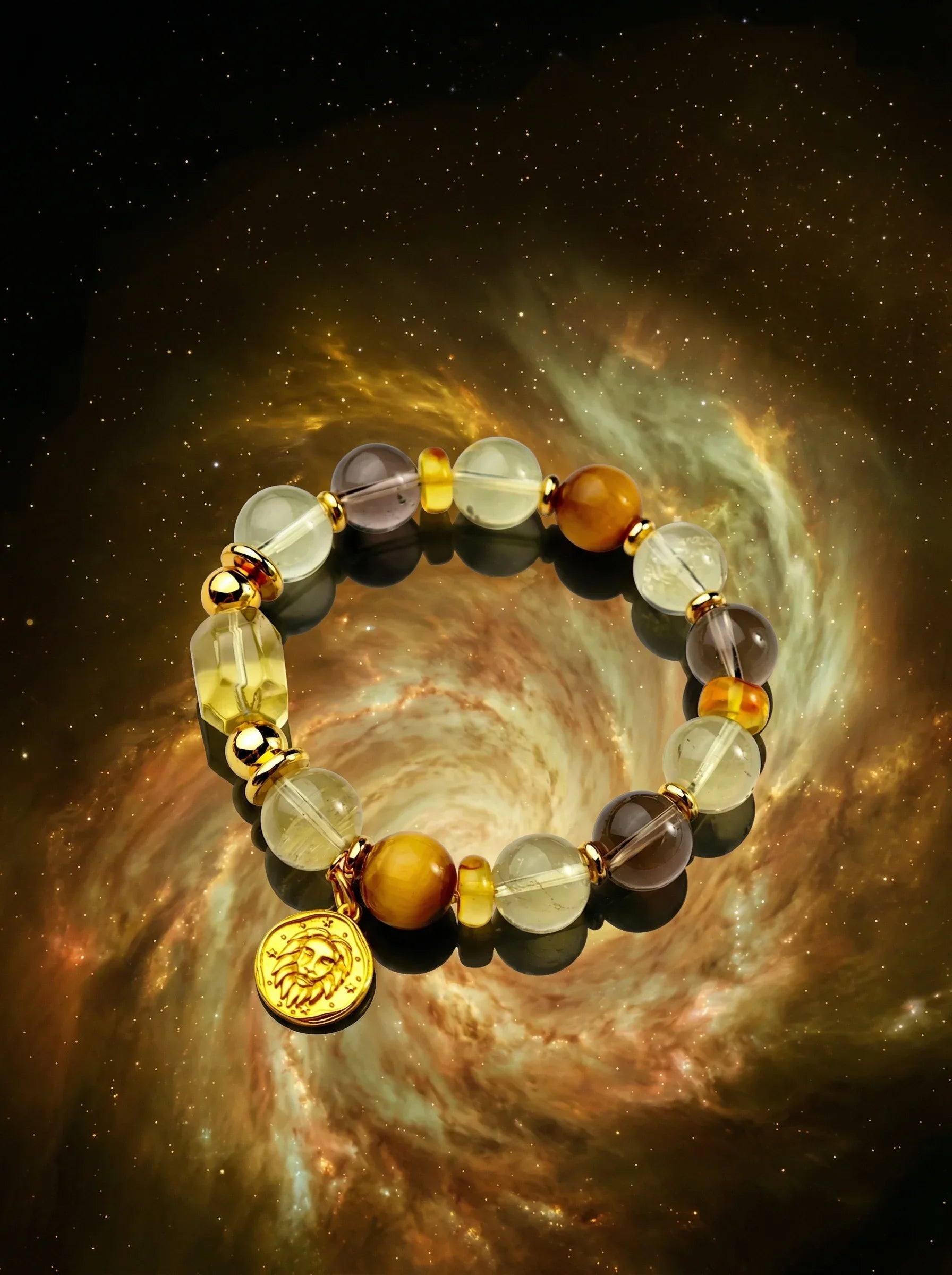 Stella Whisper · Leo Zodiac Crystal Bracelet | Citrine, Tiger's Eye & Amber