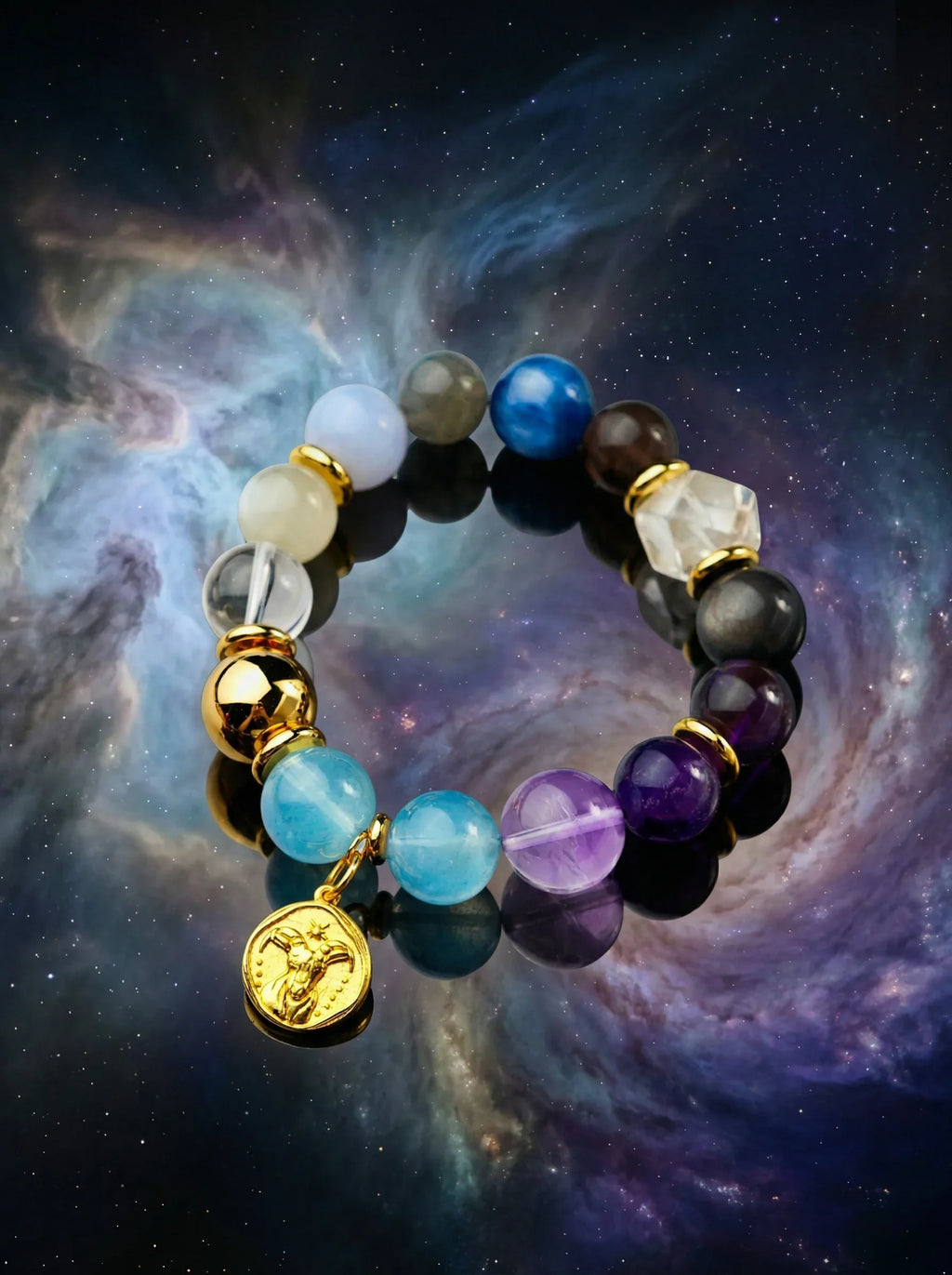 Stella Whisper · Capricorn Zodiac Crystal Bracelet | Labradorite & Blue Lace Agate