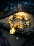 Stella Whisper · Leo Zodiac Crystal Bracelet | Citrine, Tiger's Eye & Amber