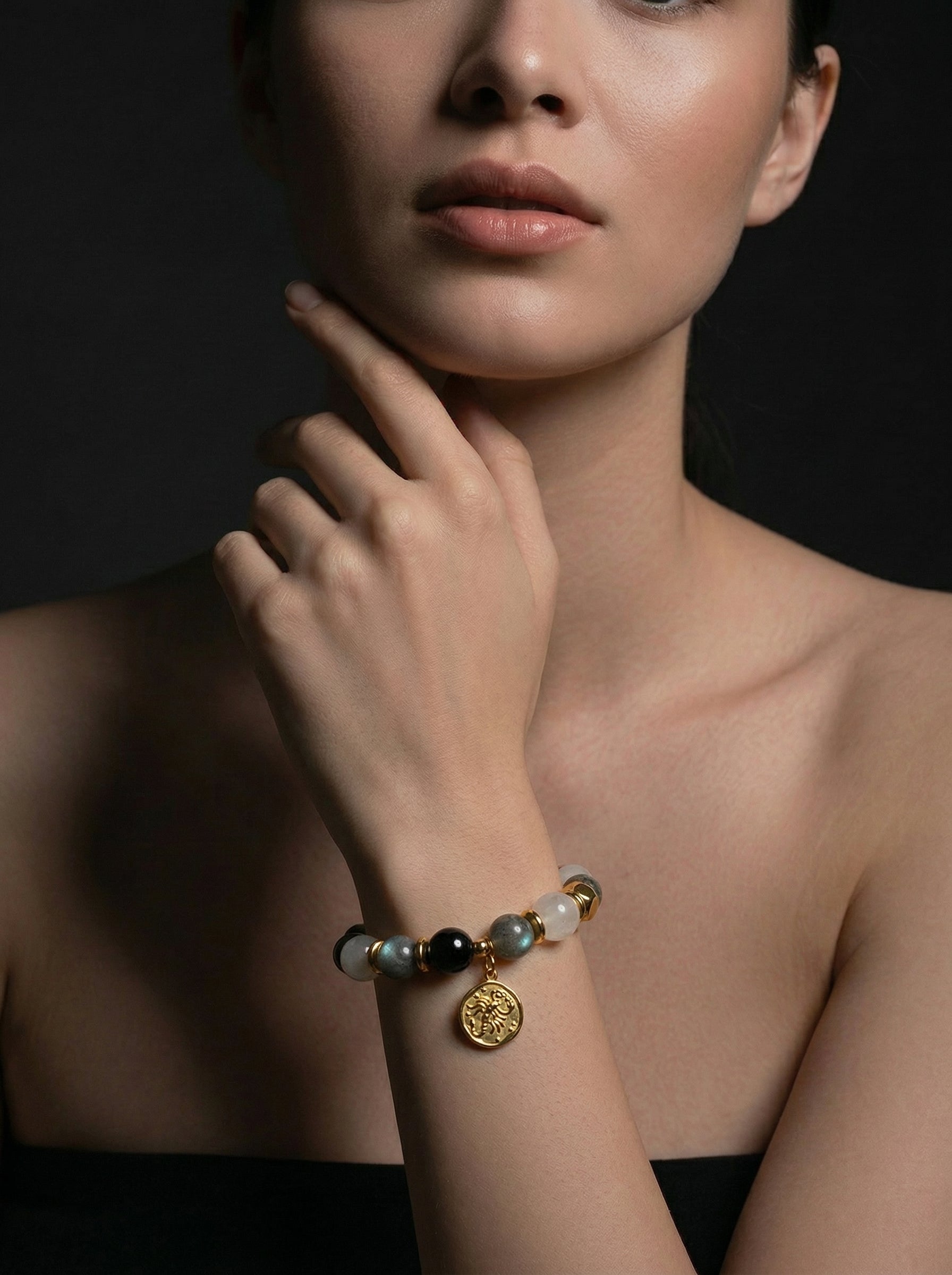 Stella Whisper · Scorpio Zodiac Crystal Bracelet | Labradorite & Moonstone